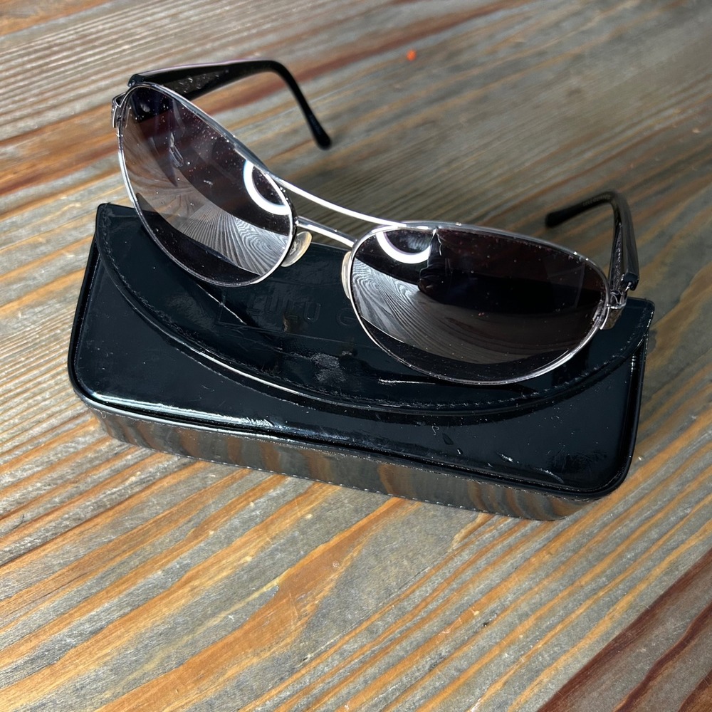 Lulu Guinness Sunglasses Aviator Silver Tone Be a‎ Glamour Girl Designer